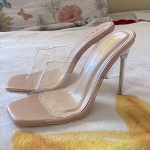 Nude Glass Heels